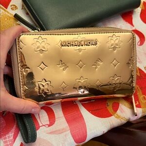 Michael Kors Gold Embossed Wallet